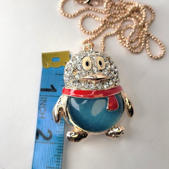 Bird Crystal Pendant Necklace Blue Pendant Necklace - Picture 6 of 9